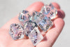 The Time Walker | Clear Glitter 7-Dice Set RPG Dice Set w/Black