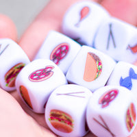 Food Dice d6 | Decide What to Eat Dice 6-Sided 16mm Foodie Dice