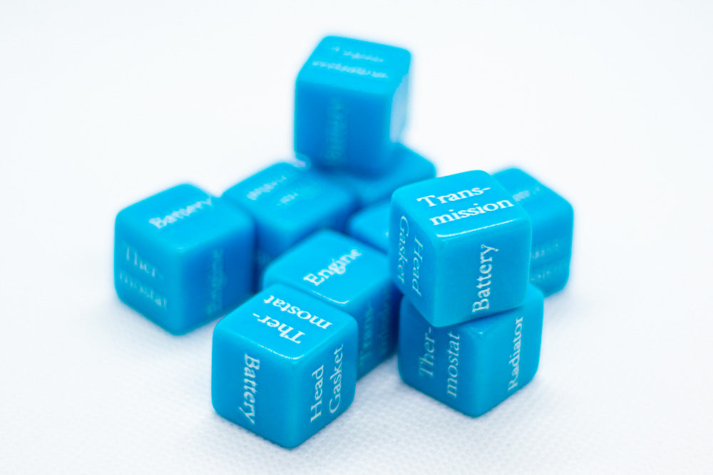 Mechanics Dice d6 – Automotive Diagnostic 6-Sided Dice by BrycesDice (16mm)