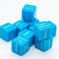 Mechanics Dice d6 | What's Wrong with Your Car Dice 6-Sided 16mm Diagnostic Dice