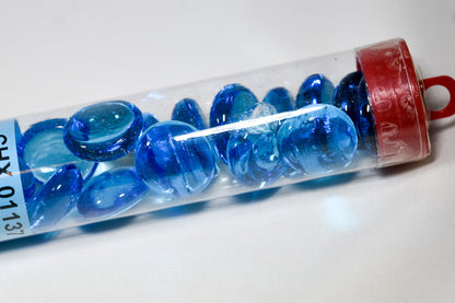 20+ Azure Blue Glass Gaming Stones Counters