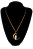 Amethyst Gold Metal Crescent Moon Necklace Pendant