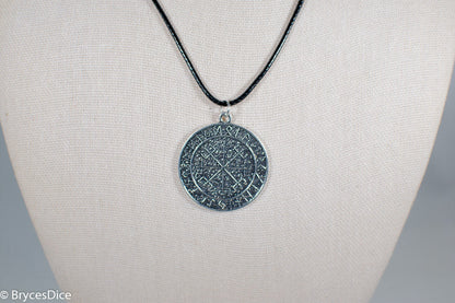 Silver Viking Icelandic Vegvisir Helmet In Runic Circle Pendant Compass Amulet Necklace