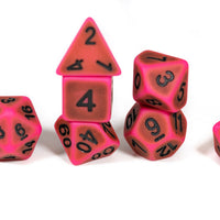 "Used Eraser" Pink w/Green Ancient Effect 7-Dice Set