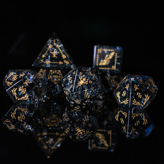 Wendigo Shattered Glass Dice Set – 7-Piece Polyhedral RPG Dice