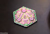 Rainbow d2 Coin Shaped like d20 w/ Purple Tint (V1)