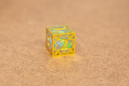 Single d20/d6 Forged in Frost (Resin Dice Encased in Metal) Permafrost/Purple/Opal/Dragon
