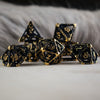 Legends of Valhalla - Matte Black and Gold Hollow Metal Dice Set
