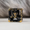 Legends of Valhalla - Matte Black and Gold Hollow Metal Dice Set