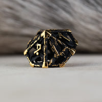 Legends of Valhalla - Matte Black and Gold Hollow Metal Dice Set