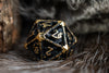 Legends of Valhalla - Matte Black and Gold Hollow Metal Dice Set