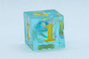 Seafoam Sharp Edge Resin d6/d20 -Dice (Seafoam w/Gold Numbers) [subtle imperfection]