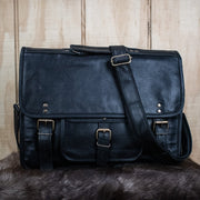 The Adventurer Leather Laptop Bag - Large (Black)