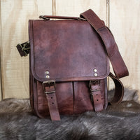 Ultimate Campaign Leather Book Bag - Brown