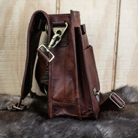Ultimate Campaign Leather Book Bag - Brown