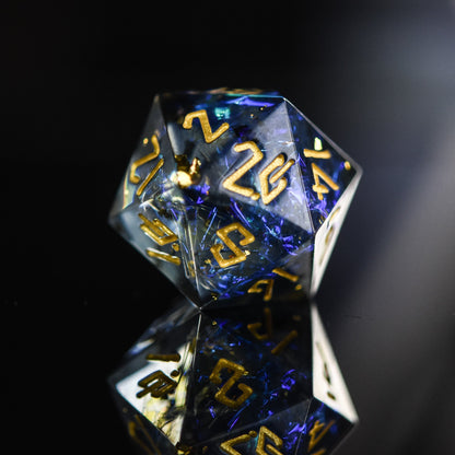 Dark Star Sharp-Edged Resin Dice Set – 7-Piece Polyhedral RPG Dice