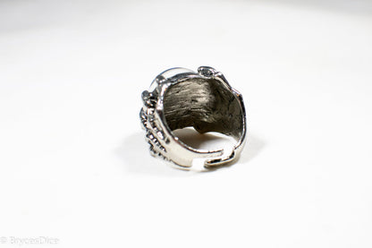 Dragon Eye Ring Silver Metal for Cosplay Game Night Dungeons and Dragons  (purple/blue/red/yellow)