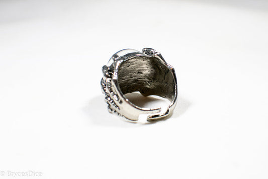 Dragon Eye Ring Silver Metal for Cosplay Game Night Dungeons and Dragons  (purple/blue/red/yellow)
