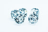 Clear w/Black Falling Petals Dice 16mm D6 Flower Dice (sold per die)