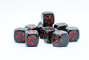 Black w/Red Falling Petals Dice 16mm D6 Flower Dice (sold per die)