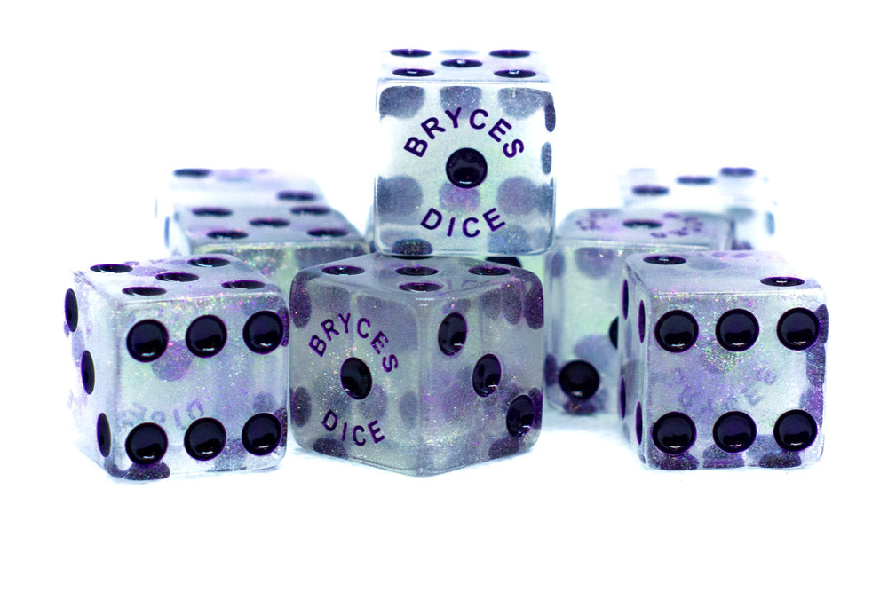 BrycesDice 16mm Glitter d6 (Purple) Square Edge [per die]
