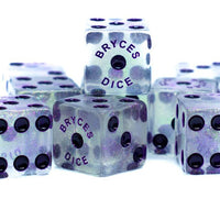 10-Pack BrycesDice 16mm Glitter d6 (Purple) Square Edge