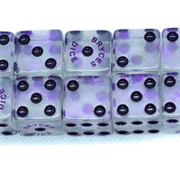 10-Pack BrycesDice 16mm Glitter d6 (Purple) Square Edge
