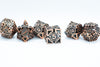 Rustic Copper Deadly Arrow Dice | 7-Dice RPG Set High Visibility