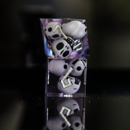 Corpse Lavender Sharp-Edged Resin Dice Set – 7-Piece Polyhedral RPG Dice