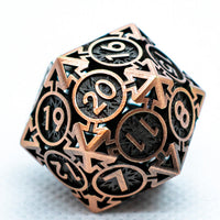 Single d6/d20 Rustic Copper Deadly Arrow Dice