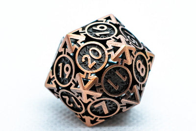 Single d6/d20 Rustic Copper Deadly Arrow Dice