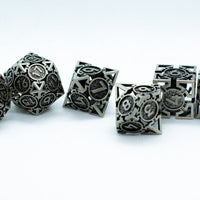 Iron Grey Deadly Arrow Dice | 7-Dice RPG Set High Visibility