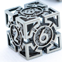 Iron Grey Deadly Arrow Dice | 7-Dice RPG Set High Visibility