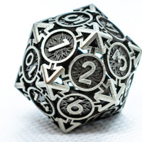 Iron Grey Deadly Arrow Dice | 7-Dice RPG Set High Visibility