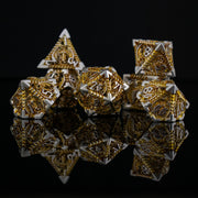 Dragonguard Hollow Metal Dice Set - Gold and Silver