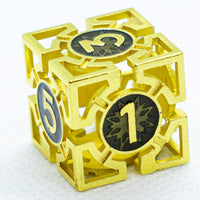 Gold w/Black Deadly Arrow Dice | 7-Dice RPG Set High Visibility