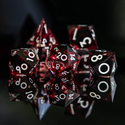 Bloodbath Sharp-Edged Resin Dice Set – 7-Piece Polyhedral RPG Dice