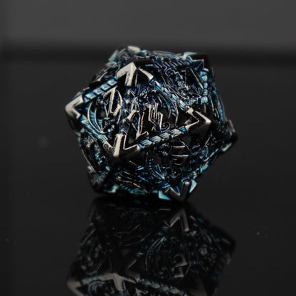 Dragonguard Hollow Metal Dice Set - Cobalt and Shadow