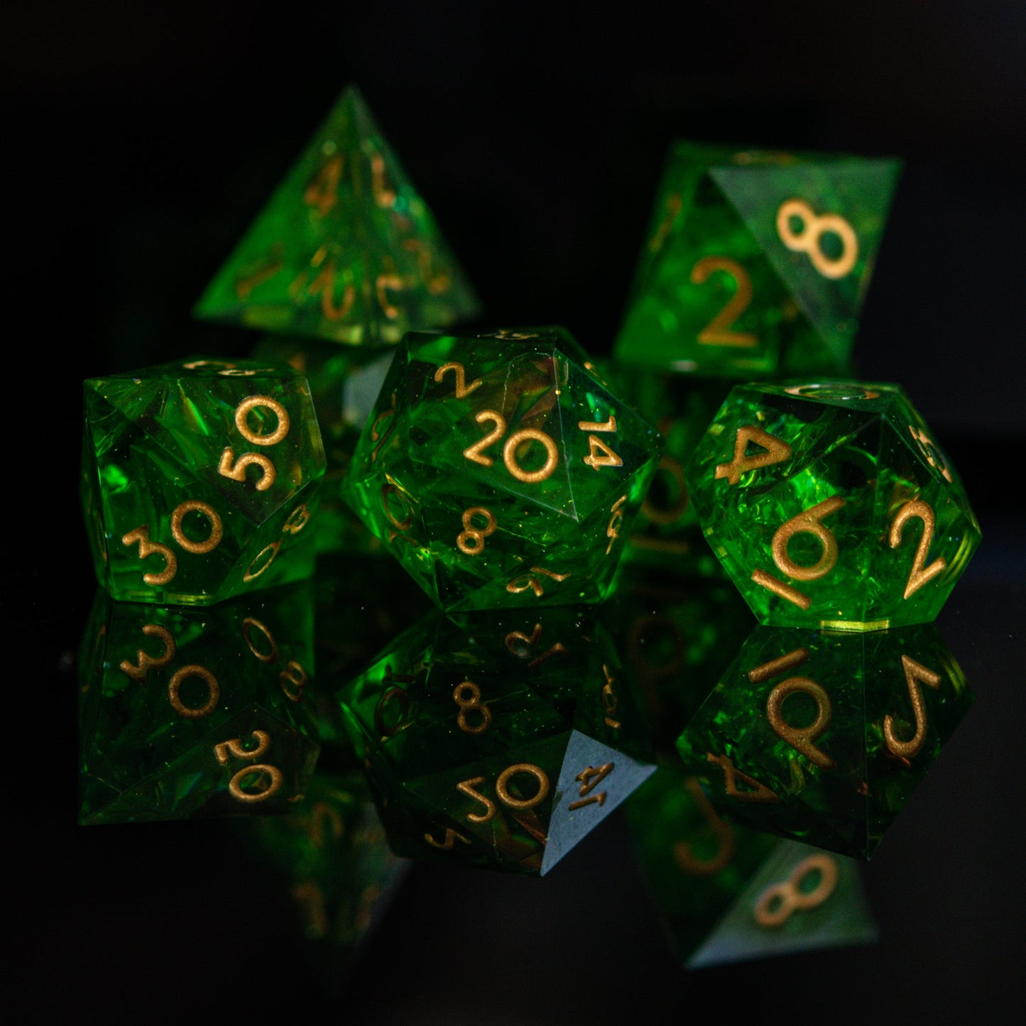 Blood of the Lich Sharp-Edged Resin Dice Set – 7-Piece Polyhedral RPG Dice