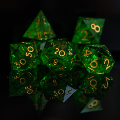 Blood of the Lich Sharp-Edged Resin Dice Set – 7-Piece Polyhedral RPG Dice