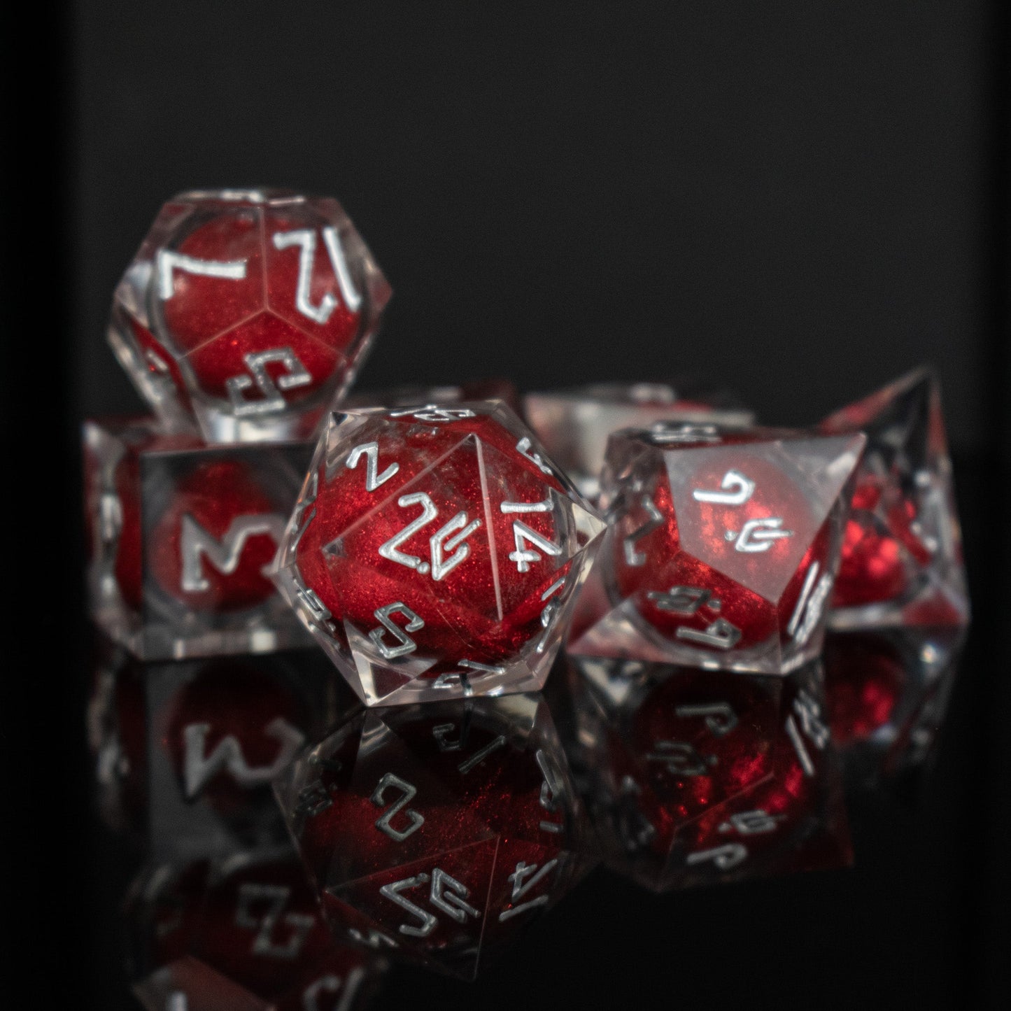 Ruby Slipper Liquid Core Dice Set – 7-Piece Polyhedral RPG Dice