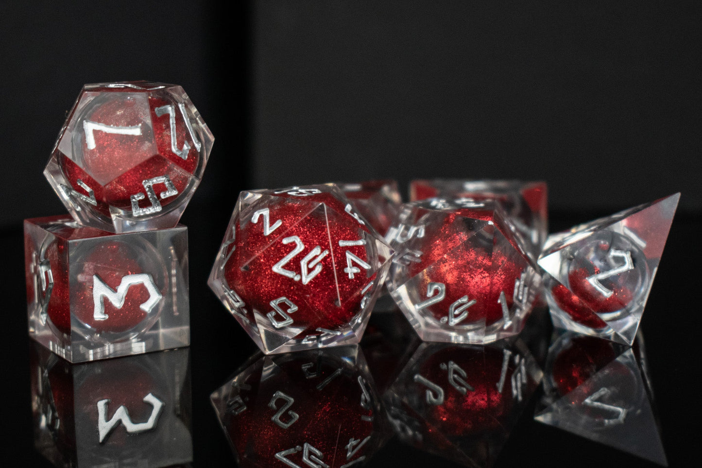 Ruby Slipper Liquid Core Dice Set – 7-Piece Polyhedral RPG Dice