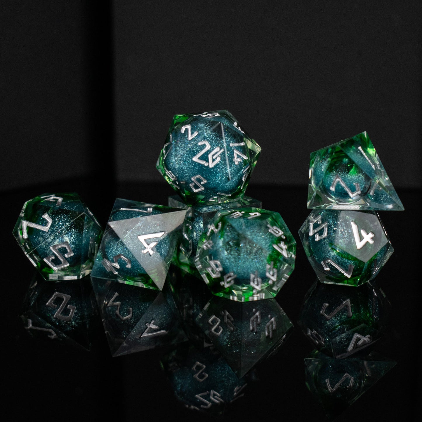Sea Siren Liquid Core Dice Set – 7-Piece Polyhedral RPG Dice