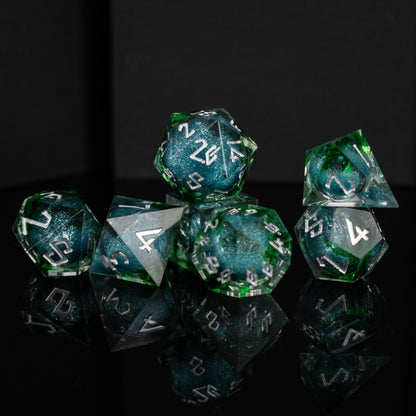 Sea Siren Liquid Core Dice Set – 7-Piece Polyhedral RPG Dice