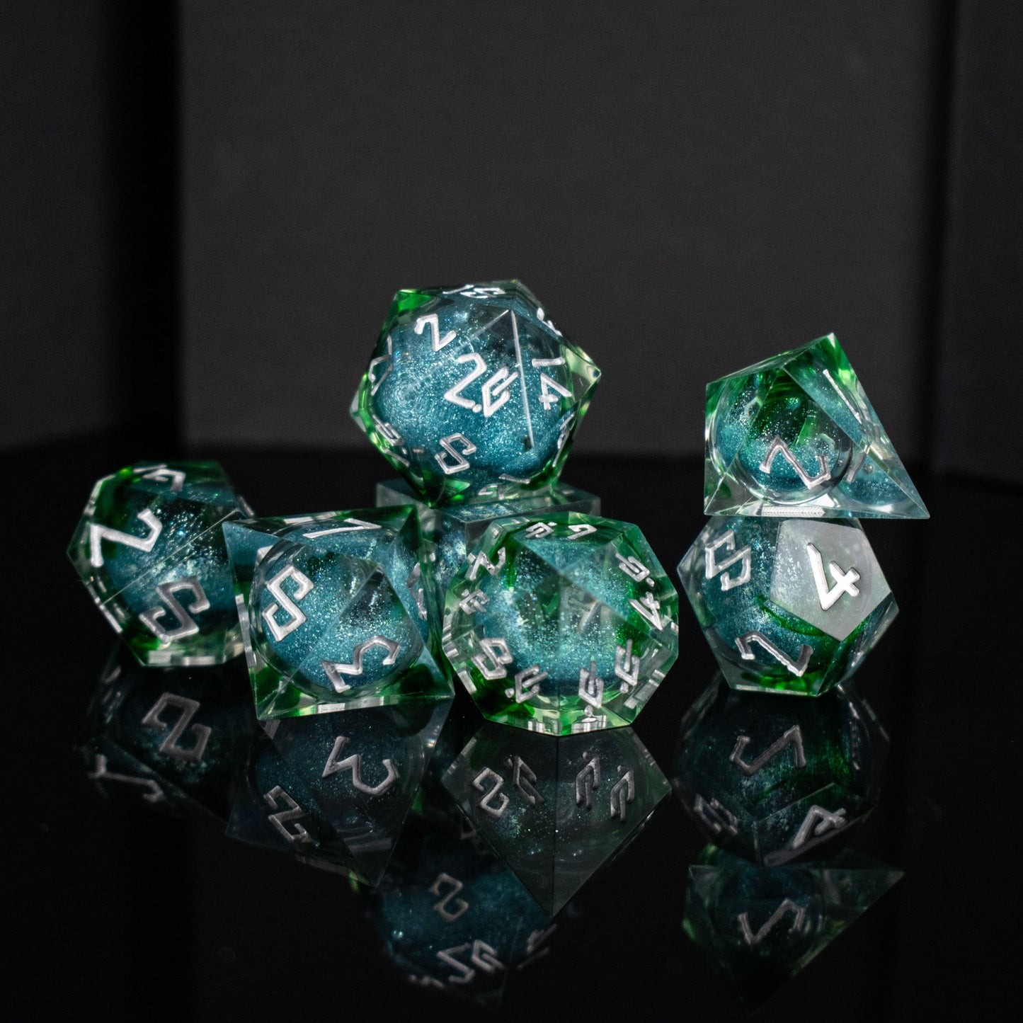 Sea Siren Liquid Core Dice Set – 7-Piece Polyhedral RPG Dice