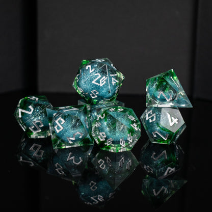 Sea Siren Liquid Core Dice Set – 7-Piece Polyhedral RPG Dice