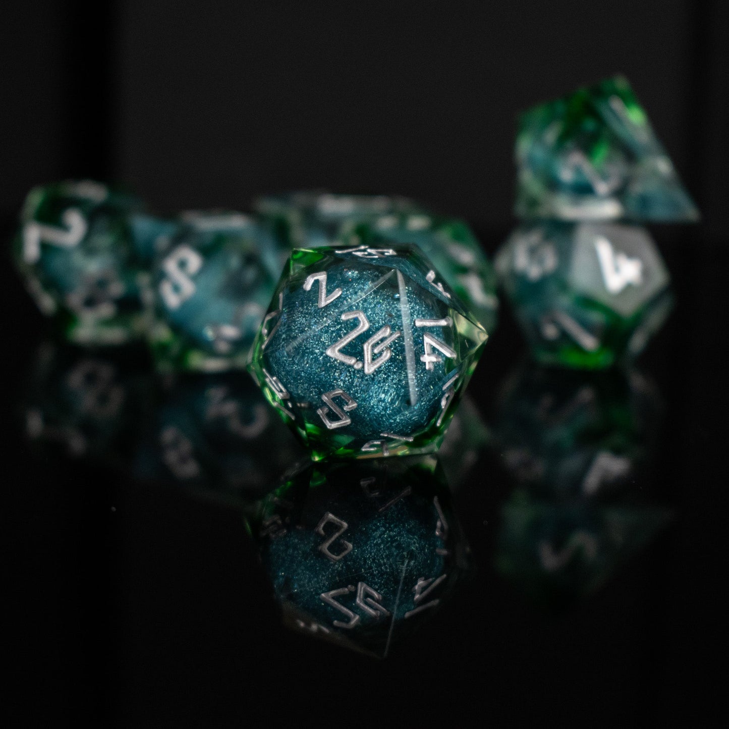 Sea Siren Liquid Core Dice Set – 7-Piece Polyhedral RPG Dice