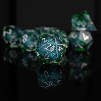 Sea Siren Liquid Core Dice Set – 7-Piece Polyhedral RPG Dice