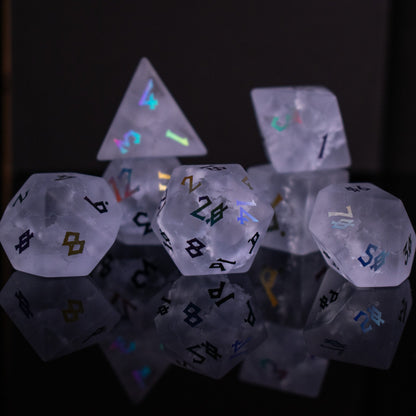 Bifrost Raised Lava Glass Dice Set – 7-Piece Polyhedral RPG Dice