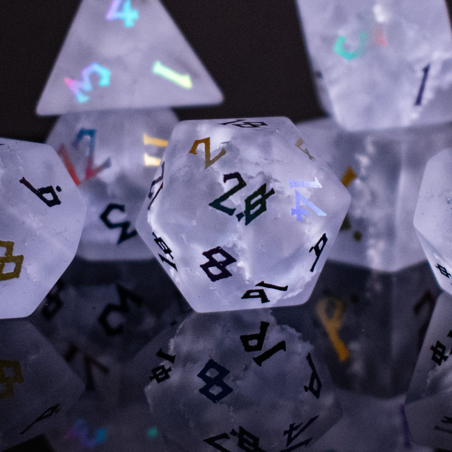 Bifrost Raised Lava Glass Dice Set – 7-Piece Polyhedral RPG Dice